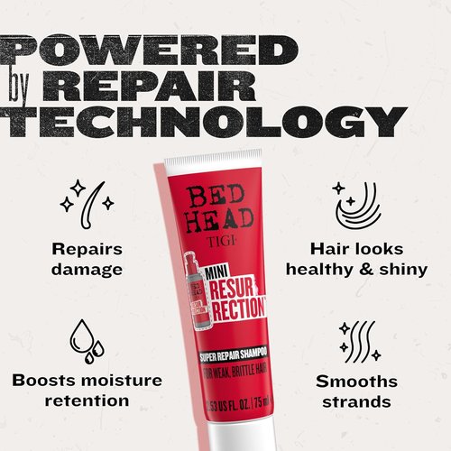 Bed Head by TIGI Resurrection Super Repair Shampoo - Nourishing Repair for Damaged Hair | Travel Mini 2.53 fl oz