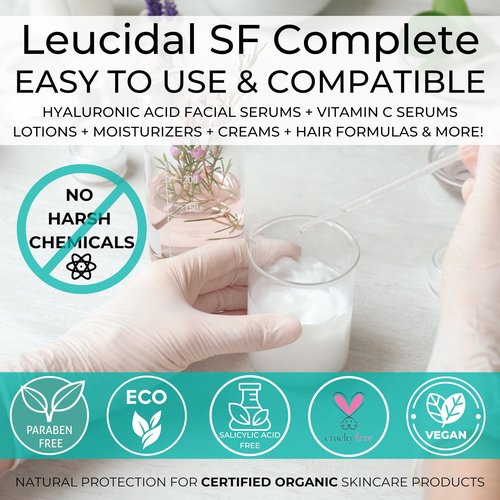 Skin Perfection Leucidal Liquid SF Complete - Compatible with Hyaluronic Acid Serum & Anti Aging Serum - DIY Natural Preservative Alternative for Cosmetics (4 ounce)