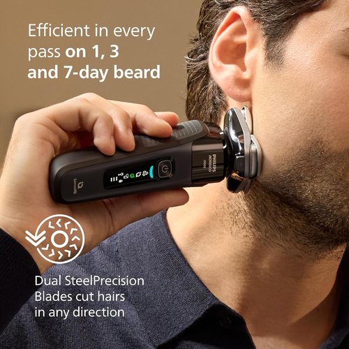 Philips Norelco Shaver i9000 - Wet & Dry Electric Shaver with SenseIQ Technology | Ink Black, Triple Lift & Cut System
