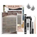 JMS&JMS Vivid Lash Clusters Kit Natural Cluster Lashes Invisible Band with Lash Bond and Seal Eyelash Applictor Lash Remover Eyelash Brush Lash Extension Kit for Beginner (Coco-8-18mix)