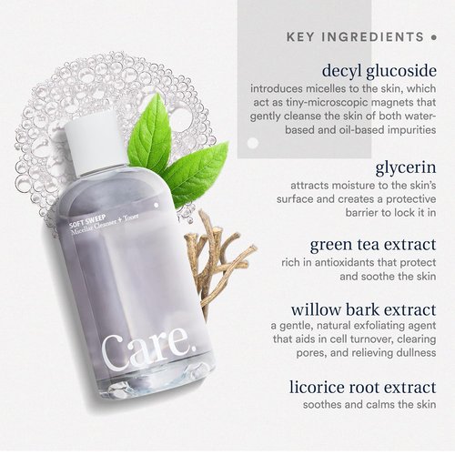 Care Micellar Cleanser & Facial Toner - Alcohol-Free, Hydrating Formula with Hyaluronic Acid | 8 fl oz