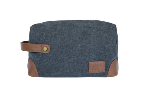 Vetelli Vintage Canvas Toiletry Bags, Travel In Style, Waterproof Canvas Dopp Kits, Durable (Marco) (Dark Grey)