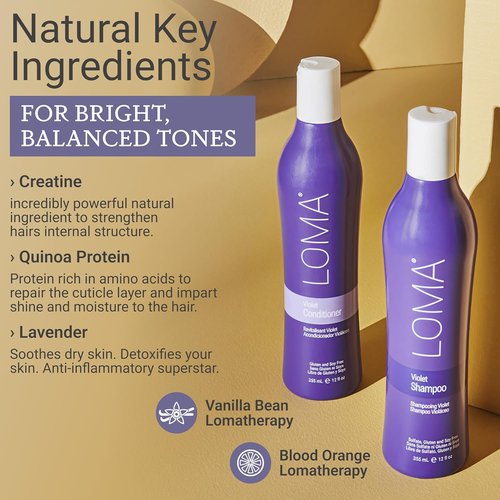 Loma Hair Care Violet Duo - Nourishing Shampoo & Conditioner Set for Color-Treated Hair