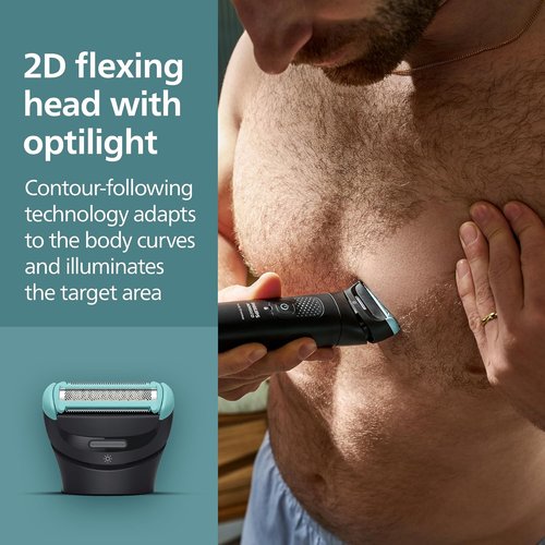 Philips Norelco Body Groomer 7000 - Waterproof Full Body Groomer with Travel Case & Triple Protect Shave System