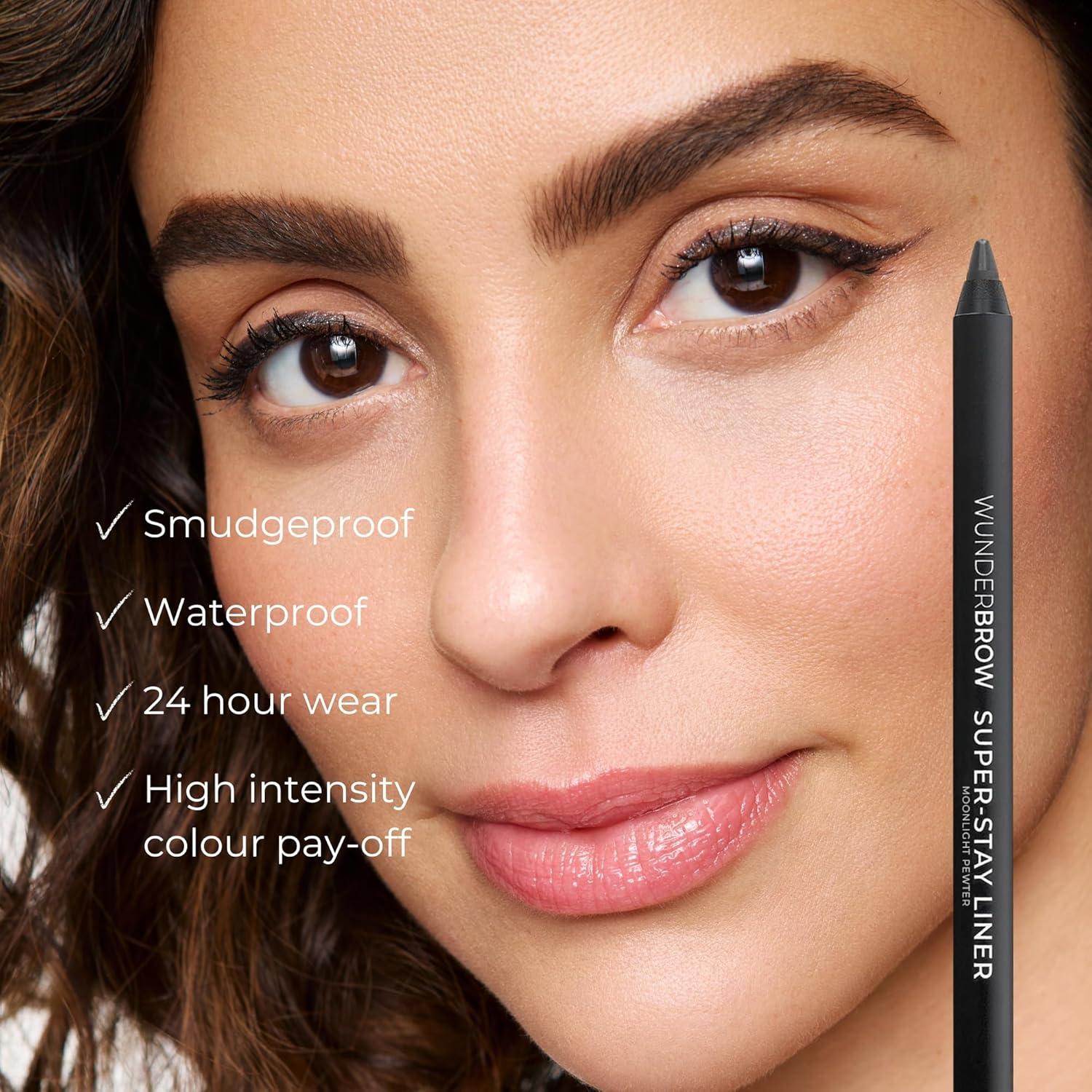 Wunderbrow Super Stay Eyeliner Pencil - Waterproof & Smudge-Proof | Emerald Lustre Shade