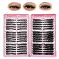 FANDIQ Eyelash Clusters 30D+40D+50D+60D+80D+100D Lash Clusters Wispy Individual Lashes Cat Eyes 540pcs 8-16MM D-Curly Lash Extensions Thick Volume Cluster Eyelashes DIY at Home(A02Pro)