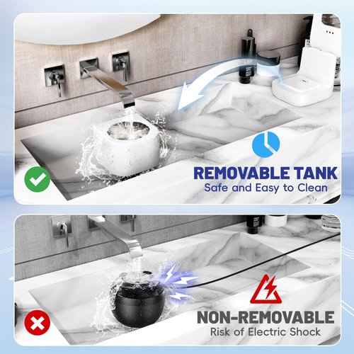 Sonolab Ultrasonic Retainer Cleaner Machine with Removable Tank and Cleaning Tablets, 45kHz Sonic Dental Cleaning Pod, 240ml Large Capacity Ultrasonic UV Cleaner for Dentures, Aligners, Mouth Guards