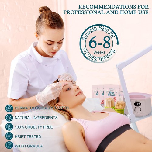 EVERLUXE Waxing Kit for Women Hair Removal with Silicone Wax Warmer Liner, Digital Waxing Machine Hard Wax Kit for Full Body, Arms, Legs, Face, Bikini, Brazilian Wax Kit for Women Men Sensitive Skin