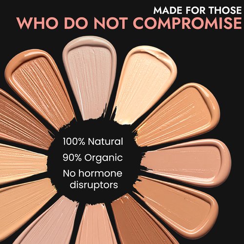 BaeBlu Organic Aloe-Based LUX Liquid Foundation, Natural Vegan Gluten-Free Made in USA, Nutmeg