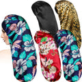 BCHRTOIP 4 Pcs Long Satin Sleep Bonnet for Curly Hair and Dreadlock, Long Braids Bonnet Sleeping Cap for Women Multicolor