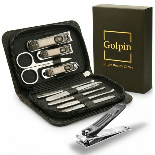 9 Pcs Manicure Set for Men & Women – Stainless Steel Manicure & Pedicure Kit with Travel Nail Grooming Case, Nail Clippers, Cuticle Tools – Gift-Ready Mens Manicure Kit & Womens Grooming Set