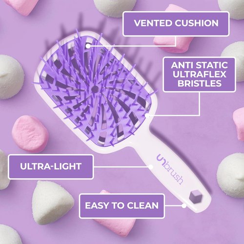 FHI Heat UNbrush Plus - Curly Hair Detangler Brush for Gentle Wet/Dry Use | 84 UltraFlex Bristles, Lightweight Design