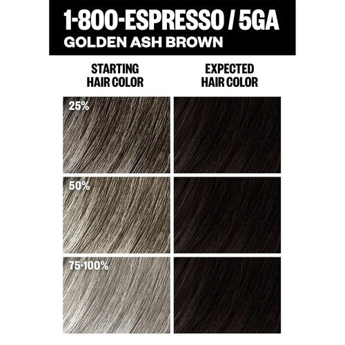 IGK Permanent Hair Dye Color Kit - 5GA1-800 Espresso Golden Ash Brown | 100% Gray Coverage, Strengthens & Shines