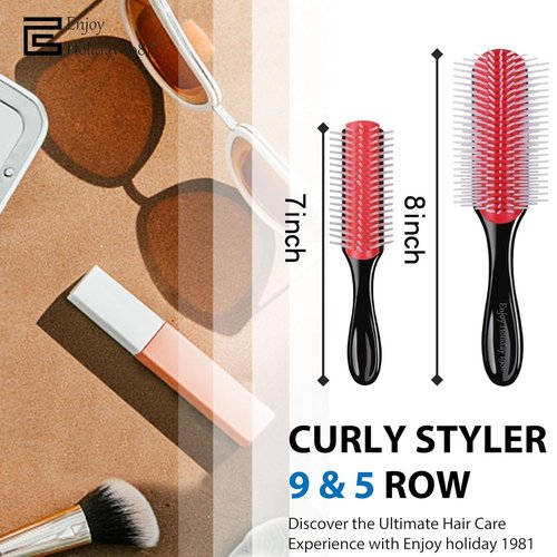 Skiennix Hair Brush Set - 2 PCS Classic Styling Brushes for Curly, Thick Hair | Detangling & Shaping Tools
