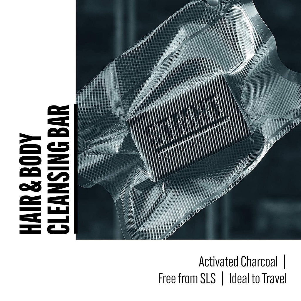 STMNT Grooming Goods Hair & Body Cleansing Bar - 4.4 oz | Sulfate-Free Moisturizing Formula with Activated Charcoal