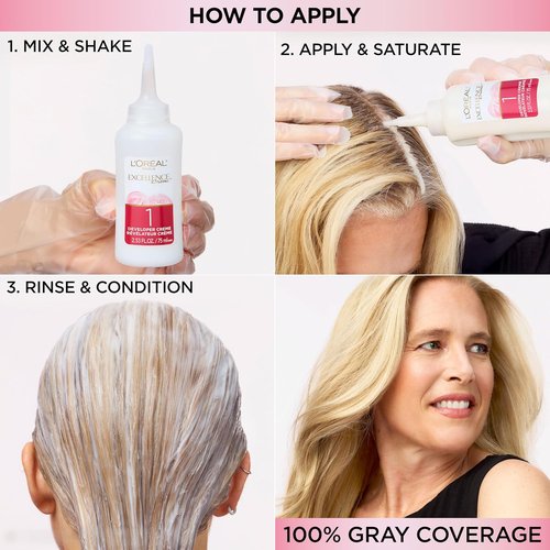 L'Oreal Paris Excellence Crème Hair Dye - Triple Care Color with Hyaluronic Acid for 100% Gray Coverage | 8 Medium Blonde, 1 Kit