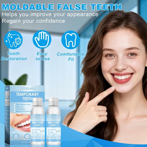 Tooth Repair Kit – 2PCS Temporary Tooth Filling, Moldable False Teeth Beads for Teeth Repair, Make You Smile Confident Again