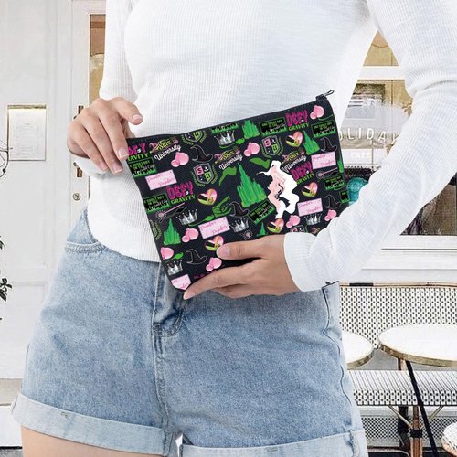 LEVLO Witch Musical Cosmetic Bag Music Movie Fans Gift Witch Makeup Zipper Pouch Bag Theater Music Merch(DEFY Black)