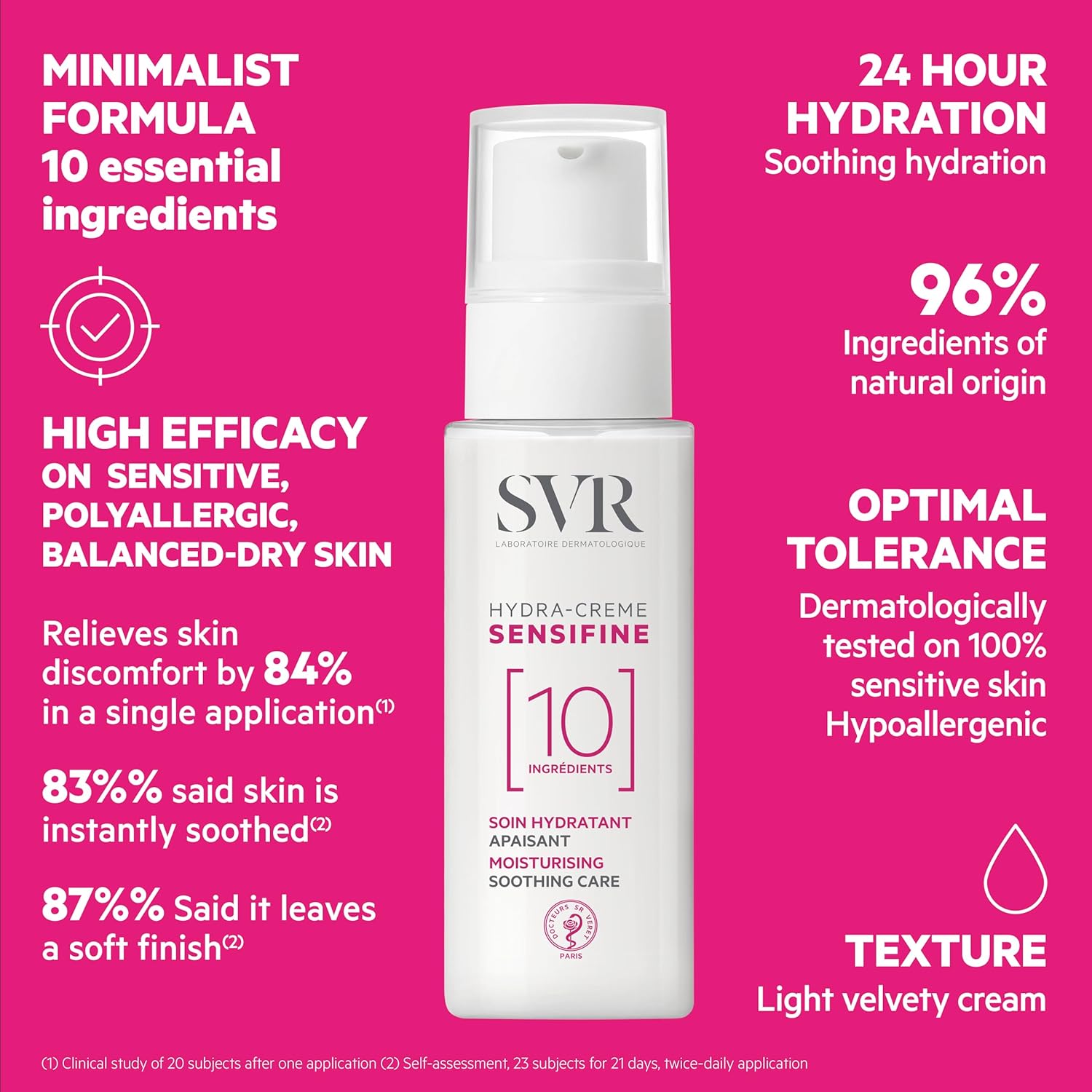 SVR Sensifine Hydra Face Cream - Moisturizing & Soothing Care for Normal to Dry Skin | 1.3 Fl. Oz.