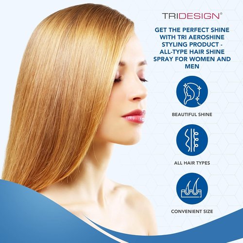 TRIDESIGN Aeroshine Hairspray - Ultra-Lightweight Shine & Sun Protection for All Hair Types | 3 Oz