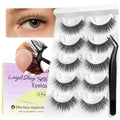BEYELIAN Self Adhesive Eyelashes Natural Look, Pre Glued Wispy False Lashes No Glue Required, Faux Mink Eyelashes 5 Pairs ZCV-204