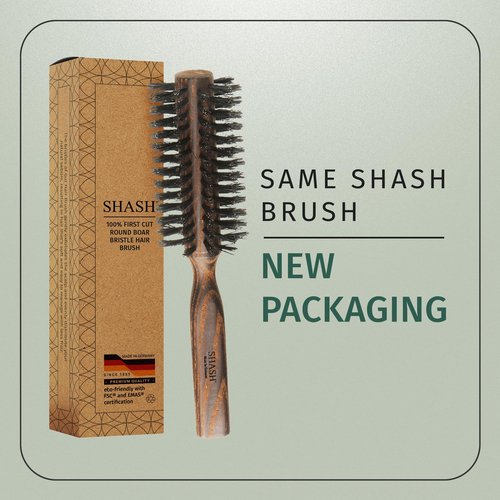 SHASH Smooth 100% Boar Bristle Body Brush - Made in Germany | Gently Exfoliates Skin for a Softer, Smoother Complexion | Promotes Circulation for a Healthy Glow