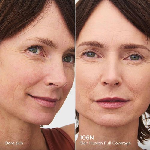Clarins Skin Illusion Foundation - Longwear Full Coverage with Luminous Matte Finish | 24H Hydration & Hold | 1 Fl Oz