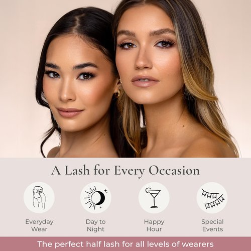 House of Lashes Iconic Lite Demi - Comfortable Fake Eyelashes for Bold Cat-Eye Look, Easy and Reusable Faux Mink Lashes for All Eye Shapes