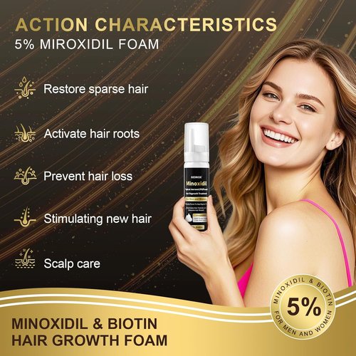 Regine Switzerland 5% Minoxidil Foam - Fast-Absorbing Hair Growth Treatment for Men & Women | 3-Month Supply (3 x 2.12 oz)