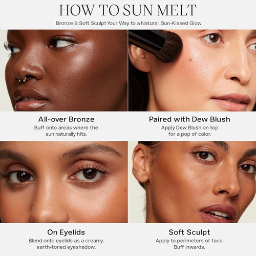 Saie Sun Melt Cream Bronzer - Buildable Balm for Effortless Sculpting - Enriched with Vitamin C, Natural Finish - Light Bronze (1 oz)