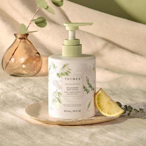 Thymes Replenishing Body Lotion - Moisturizing Lotion for Dry Skin - Eucalyptus & Citrus Scent (16 fl oz)