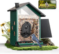 TT Nature Smart Bird Feeder - Solar-Powered Camera with AI Bird Identification | 3.2L Capacity, Green
