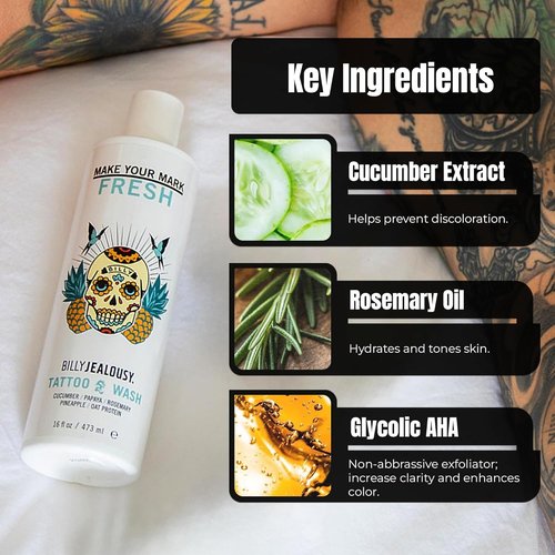Billy Jealousy Make Your Mark Tattoo Wash - Hydrating Aftercare with Cucumber & Rosemary Extracts