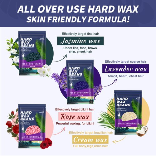 ANRUZ Waxing Kit for Women Men - Digital Wax Kit for Hair Removal with Post-Wax Cream, Silicone Bowl & 55 More Accessories, at Home Use Warmer for Body, Bikini, Eyebrow, Face, Sensitive Skin