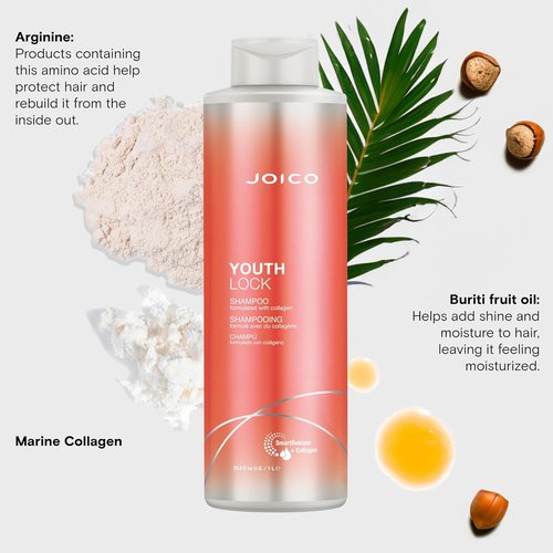 Joico YouthLock Shampoo - Collagen-Infused Formula for Youthful Body & Bounce | Reduces Breakage & Frizz