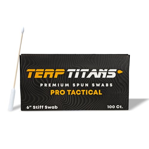 TerpTitans – Pro Tactical – Bamboo 6-inch Cotton Swabs, 2-Pack — XL Barrel Tip For Max Absorption and Fine Point Tips For Tight Spaces