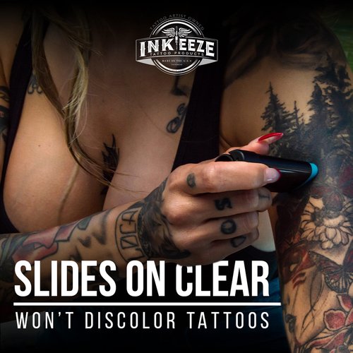 INK-EEZE Tattoo Sunscreen Stick SPF 50, Ink Shield, UVA/UVB Blocking, Dries Clear, Ozone Reef Friendly, Vegan, Made in USA, Coconut, 0.5oz Stick