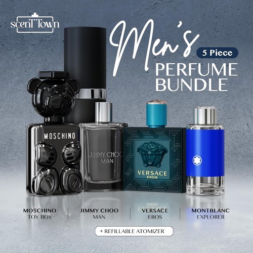 Scentown Men's Cologne Gift Set - Designer Sampler with Refillable Atomizer | Travel Size (0.17 Oz Each)