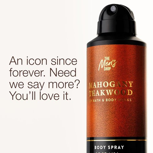 Bath & Body Works Body Spray for Men - Mahogany Teakwood Scent | Long-Lasting 8 oz Fragrance