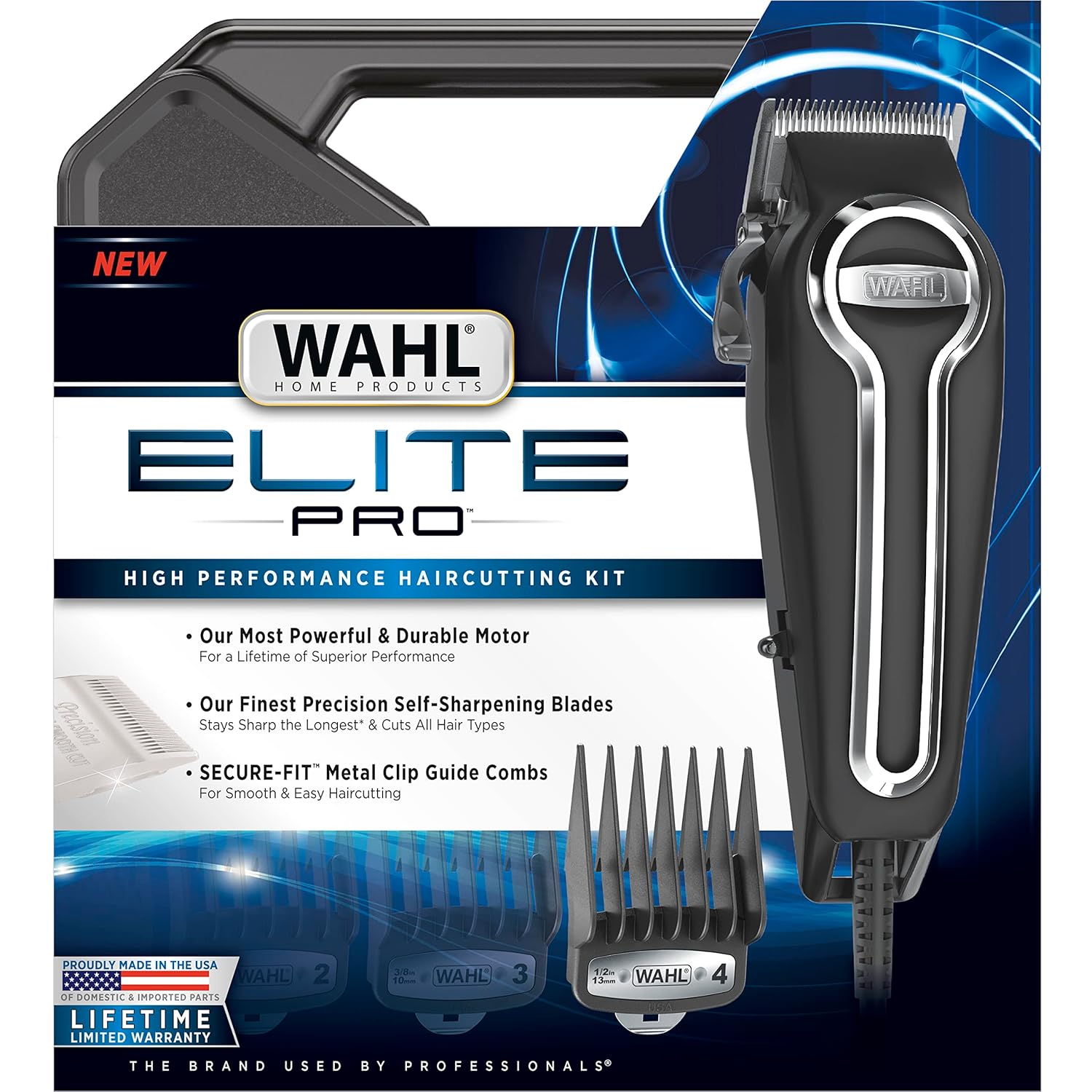 Wahl USA Elite Pro Hair Clipper Kit - High-Performance Corded Grooming Set for Men | Model 79602M