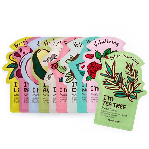 TONYMOLY I’m Sheet Mask Gift Set – Korean Face Mask Variety Pack with Hydrating & Vitamin Essences, 10 Pack