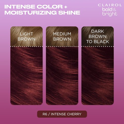 Clairol Bold & Bright Permanent Hair Dye - R6 Intense Cherry Color | Single Pack