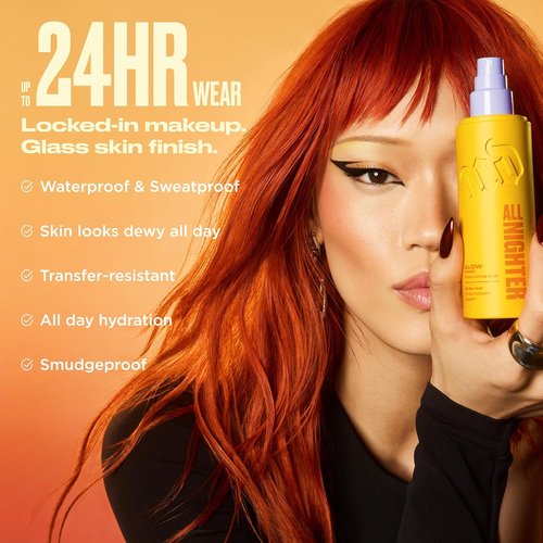 Urban Decay All Nighter Waterproof Makeup Setting Spray - 24HR Wear, Ultra-Fine Mist, 1 fl oz | Glass-Skin Glow Finish