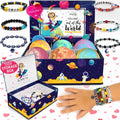 Bath Bombs for Kids with Surprise Inside, Bath Bombs with Surprise Jewelry & Jewelry Box - Organic, Skin Moisturizing, Natural Kids Space Galaxy Bracelets, Valentines Day Gifts for Boys, Girls