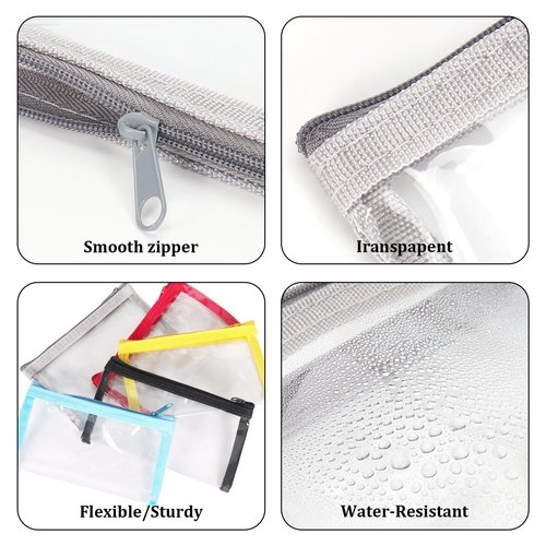 PKRFCJ 5 Pcs Small Clear Makeup Bag,Mini Clear Makeup Pouch Plastic Zipper For Purse Small Waterproof Pouch Storage For Cosmetics Jewelry And Essentials 5 Colors 6.3x3.5in
