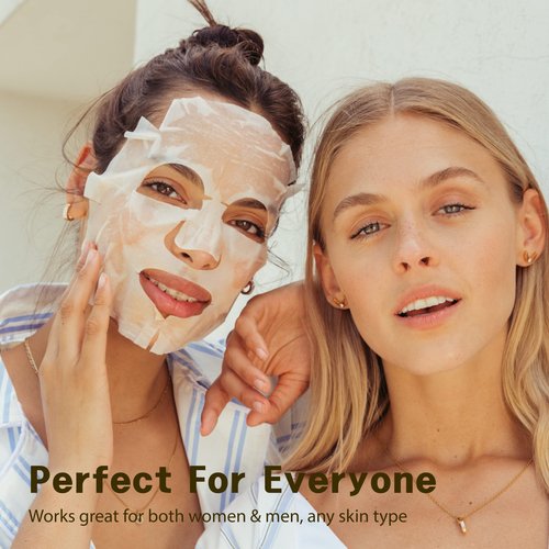 Purederm Vegan Facial Sheet Masks Trio (12 Packs) – Face Masks Skincare for Dry, Dehydrated and Dull Skin