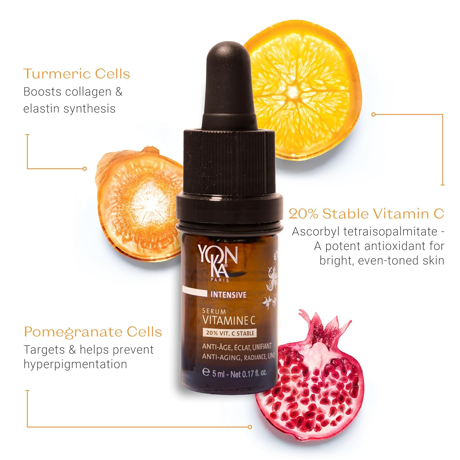 Yon-Ka 20% Vitamin C Serum - Concentrated Anti-Aging Treatment to Even Skin Tone & Boost Collagen | 99% Natural Ingredients