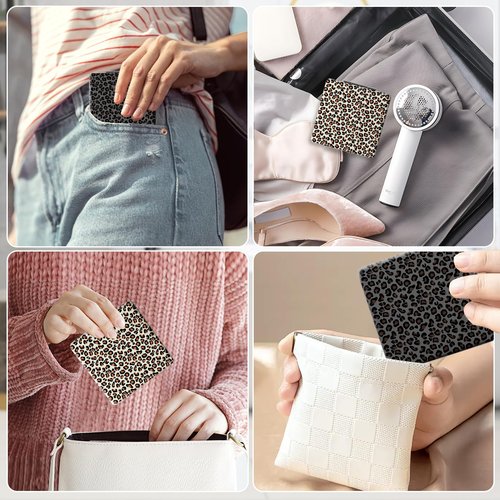 SU969QL 2-Pack Leopard Print Compact Mirror for Travel, 1X/3X Double Sided Magnifying Portable Pocket Handbag Handheld Foldable Cosmetic Mirror for Women
