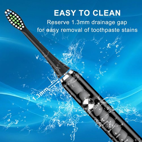 Replacement Toothbrush Heads for COSLUS DY-108Pro Electric Toothbrush,Sonic Electric Toothbrush with Covers(Black)