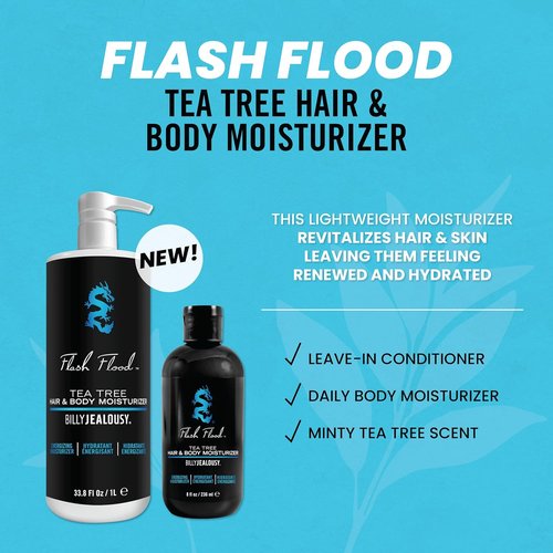 Billy Jealousy Flash Flood Hair & Body Moisturizer - Nourishing Tea Tree Formula for All Skin Types